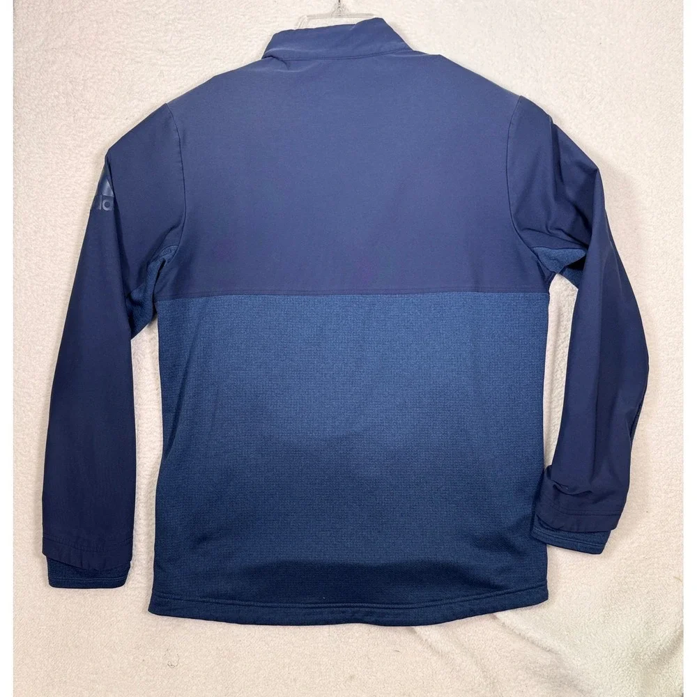 Adidas Golf 1/4 Zip Pullover Mens Sweatshirt Navy Blue Waffle Knit Medium DN3406